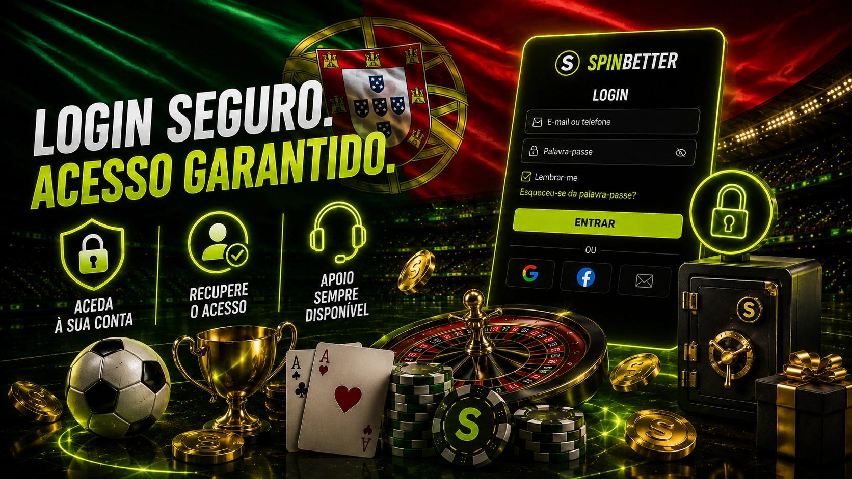 SpinBetter login: entrar e recuperar o acesso à conta
