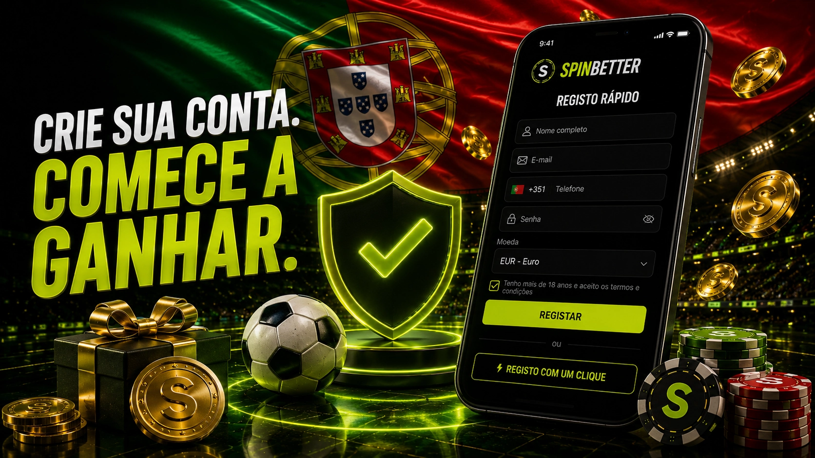 Registo SpinBetter: criar e confirmar a conta